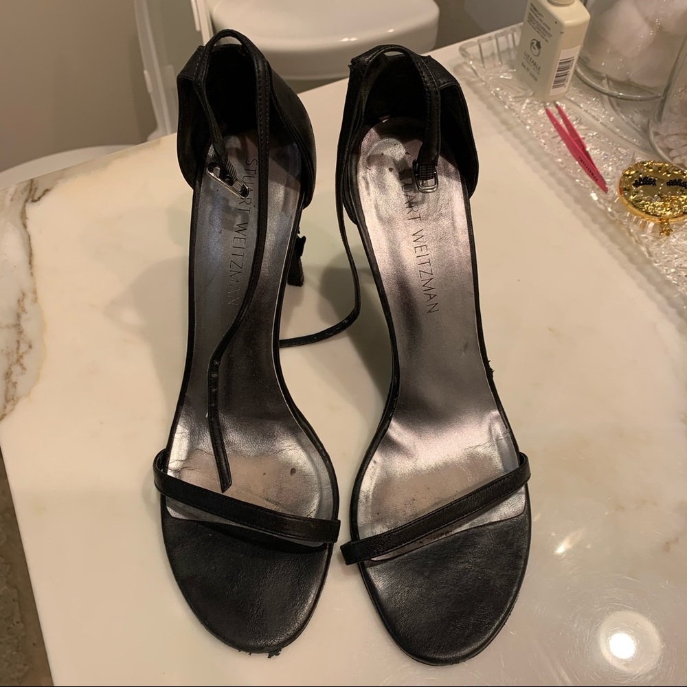 Stuart Weitzman Nudistsong Sandal Black sz 10